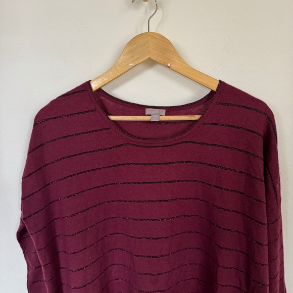 J. Jill Sweater Women's XS Red Lightweight Striped Wool Blend Casual Relaxed - Picture 2 of 4